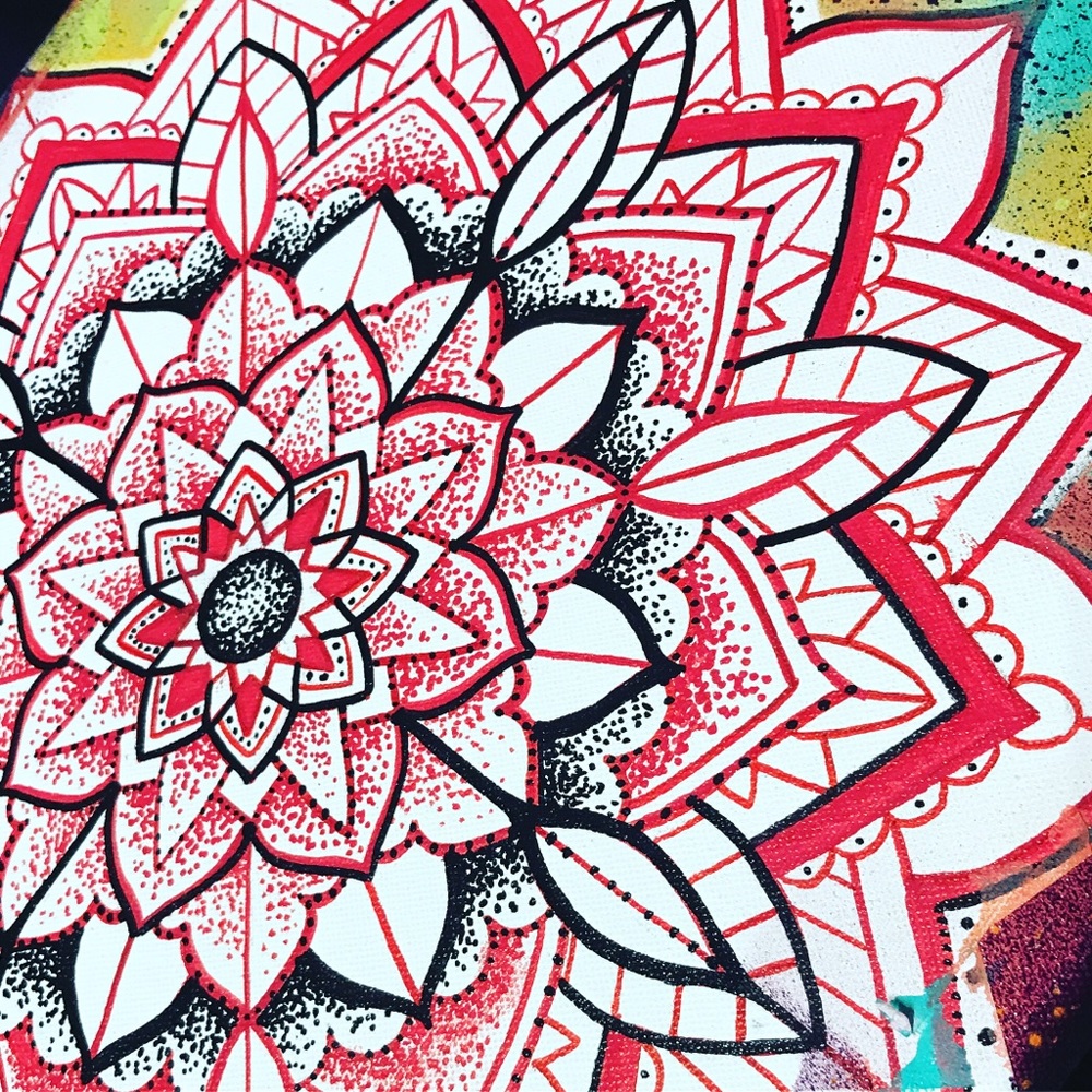 Custom one of a kind oil/spray paint on canvas